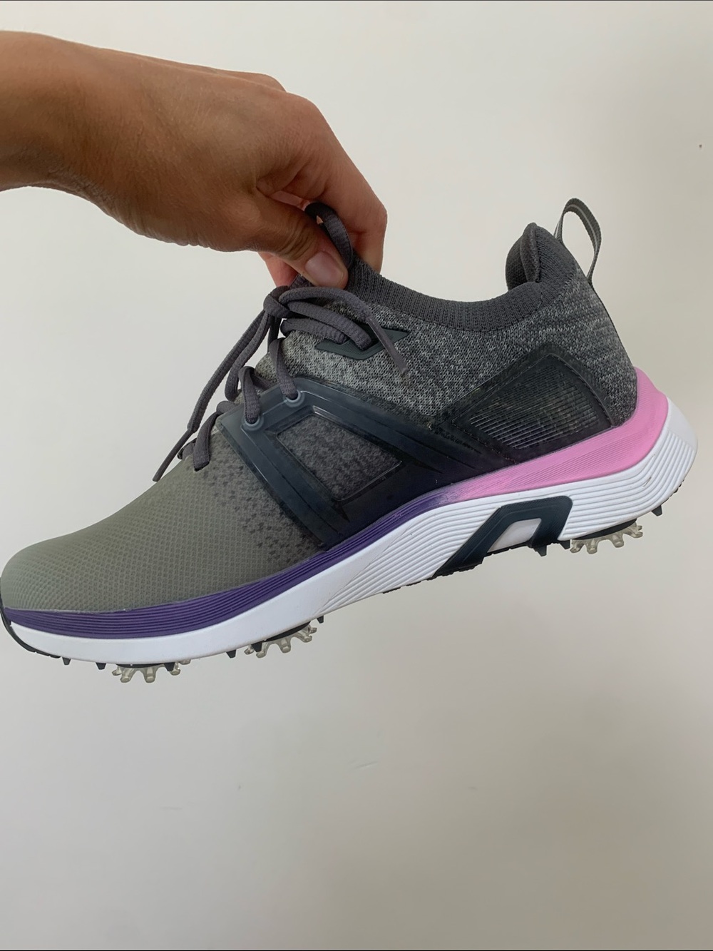 FootJoy Women's HyperFlex 98168 Medium Golf Shoes Gray/Pink Waterproof - Size 9 - Picture 4 of 7